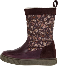 Wheat Koa High TEX boots v/inside zip - Eggplant flowers